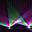 Lasers and graphics during live production show